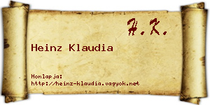 Heinz Klaudia névjegykártya